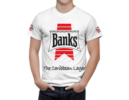 Banks Beer Logo White Short Sleeve  T-Shirt Gift New Fashion  - $31.99