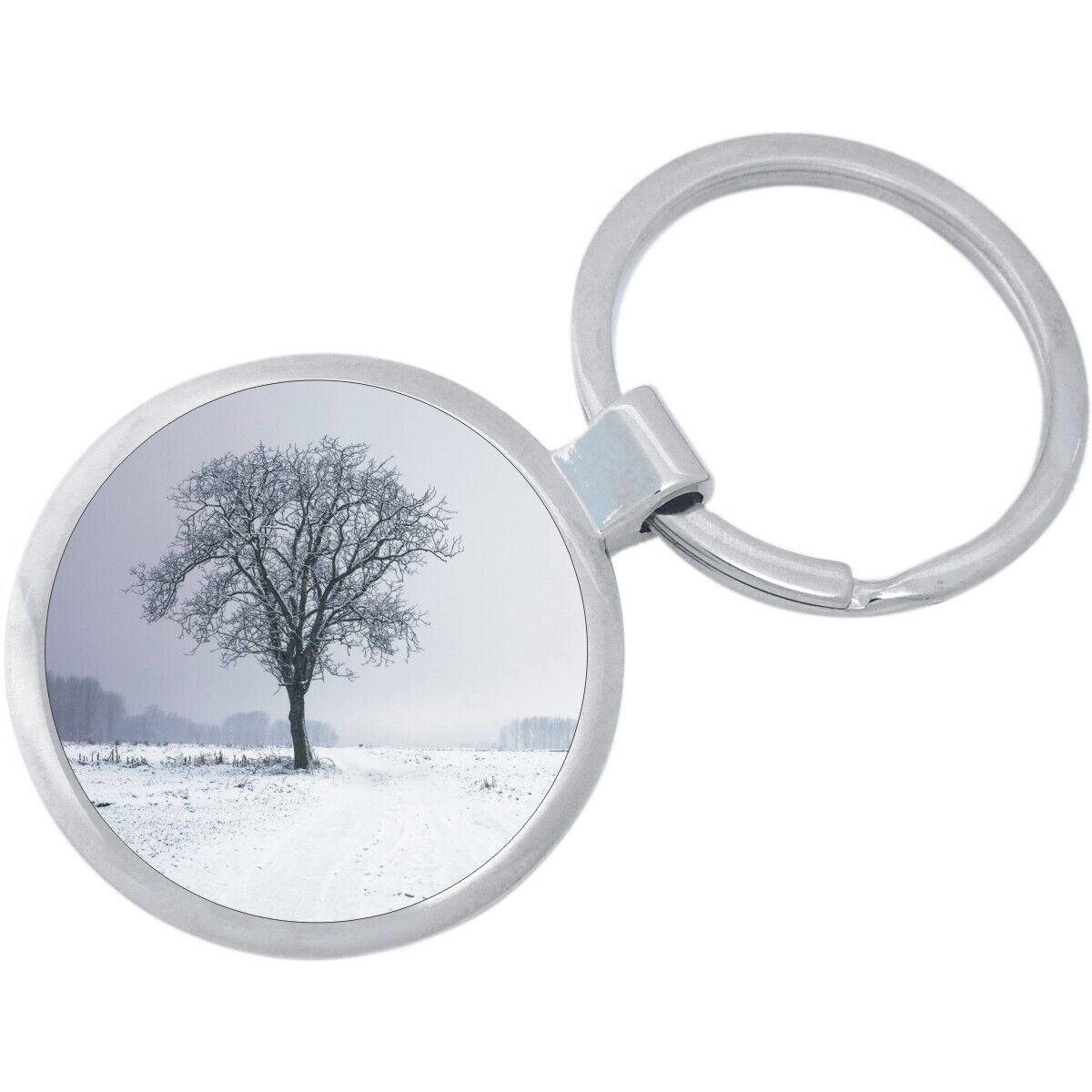 Snow Tree Keychain - Includes 1.25 Inch Loop for Keys or Backpack - $10.77