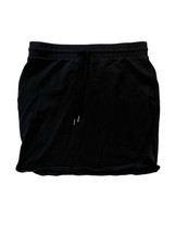 DAILY RITUAL Womens Sweatshirt Mini Skirt Black Drawstring Terry Cotton Sz M - £7.54 GBP