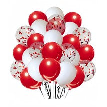 300 Pack Red And White Balloons + Red Confetti Balloons, 12 Inch Red Whi... - £30.84 GBP