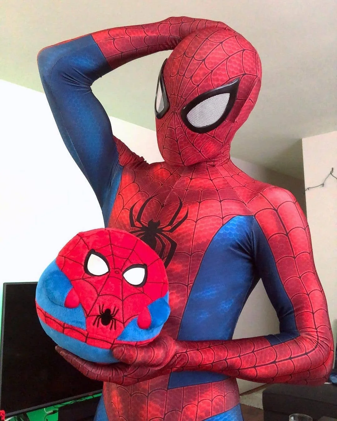 Peter Parker Clic Costume Cosplay Big Lens 3D printed Spandex Lycra  disfraces p - £96.53 GBP