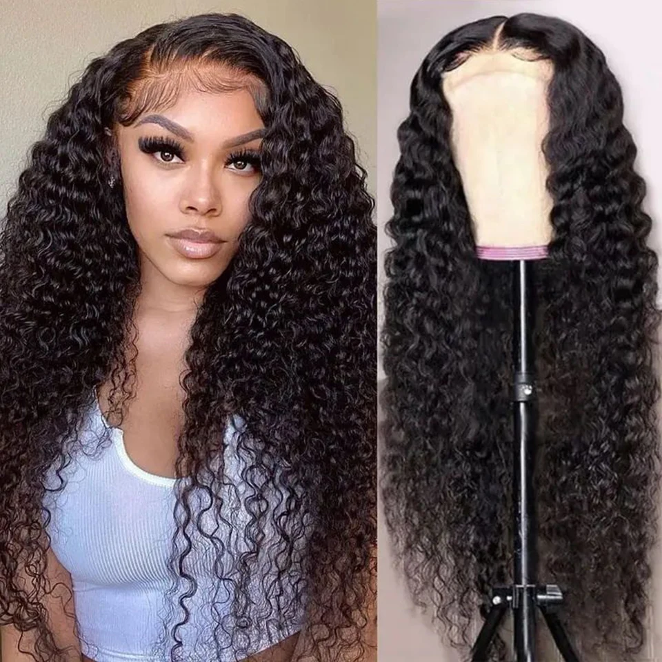 Deep Wave Closure Wig 4x4 Hd Transparent Lace Front Wig Wigs Lace Front Human - £54.91 GBP+