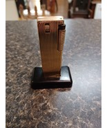 Vintage Art Deco Gold Tone Cigarette Lighter On Base Made In Japan - $40.69 CAD