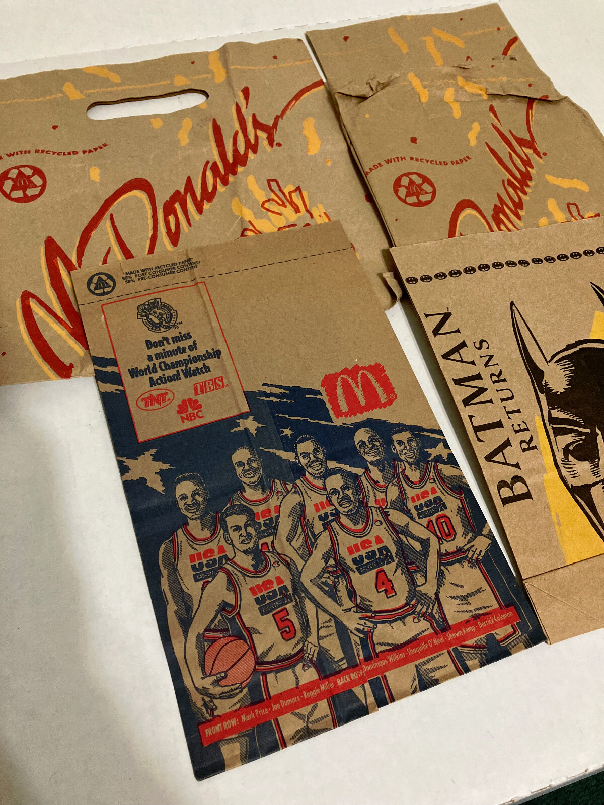 McDonald' vintage paper bag lot Batman Returns McGrilled chicken dream team bags Item image 2