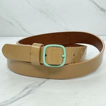 Express Tan Leather Lined Glossy Finish Belt Size Medium M - $19.79