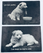 Two (2) Antique 1911 JG Steele Dog Puppy Postcards Franklin 1 Cent Cancels - £9.74 GBP