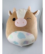 Squishmallow 14&quot; Griella The Cow Spotted Color Belly Plush - £17.10 GBP