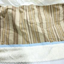Crib Dust Ruffle Toddler Bed Over the Moon Baby Infant Tan Stripes Blue Gingham - £7.95 GBP