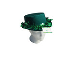 St. Patrick&#39;s Day Green Velvet/Tinsel Hat Adult Size - £39.05 GBP