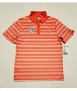 Medium PGA TOUR Pro Series Vermillion Orange Athletic Fit Stripe Polo Sh... - £13.76 GBP