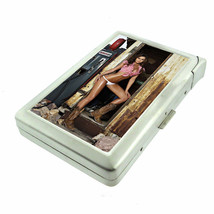 Texas Pin Up Girls D8 Cigarette Case with Built in Lighter Metal Wallet - £15.25 GBP