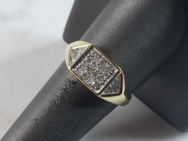Mens Vintage Estate 10k Yellow Gold Diamond Ring 3.6g #E2801 - £257.99 GBP