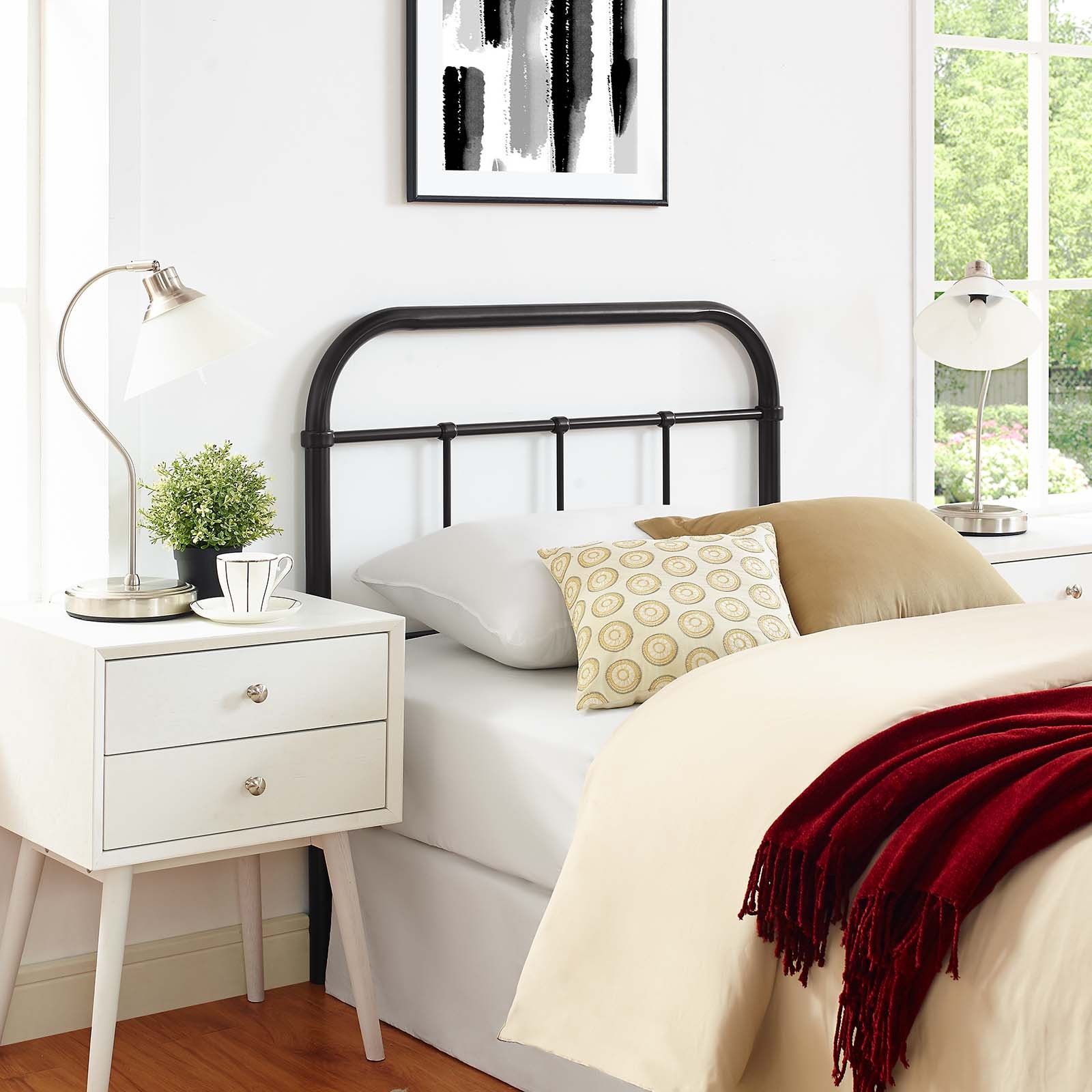 Serena Twin Steel Headboard Brown MOD-5534-BRN - $73.97
