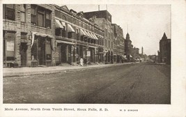 Sioux Falls South Dakota~Main AVENUE-NORTH From Tenth ST-STOREFRONTS~POSTCARD - £7.65 GBP