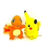 Pokemon Pikachu &amp; Charmander Plush Toys Set 2022 &amp; 2015 Toy Factory - $185.83 MXN