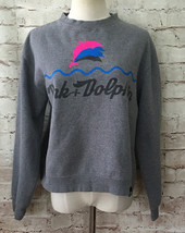 Pink Dolphin Sweatshirt Women Size Small (Chest 40) Long Sleeve Gray - £19.11 GBP