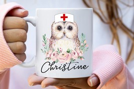 Personalized Nurse Coffee Mug, Gift For Nurse, Owl Coffee Mug, Nurse Sta... - £13.36 GBP