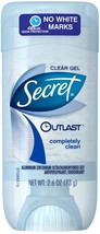 Secret Outlast Antiperspirant & Deodorant Clear Gel, Completely Clean 2.70 oz (P - £67.93 GBP