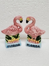 Florida Flamingo Souvenir salt and pepper 3 1/2-inch shakers bottom stamped - £11.85 GBP