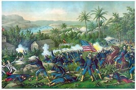 9397.Union soldiers fight spanish soldiers on field.POSTER.decor Home Office art - £13.43 GBP+