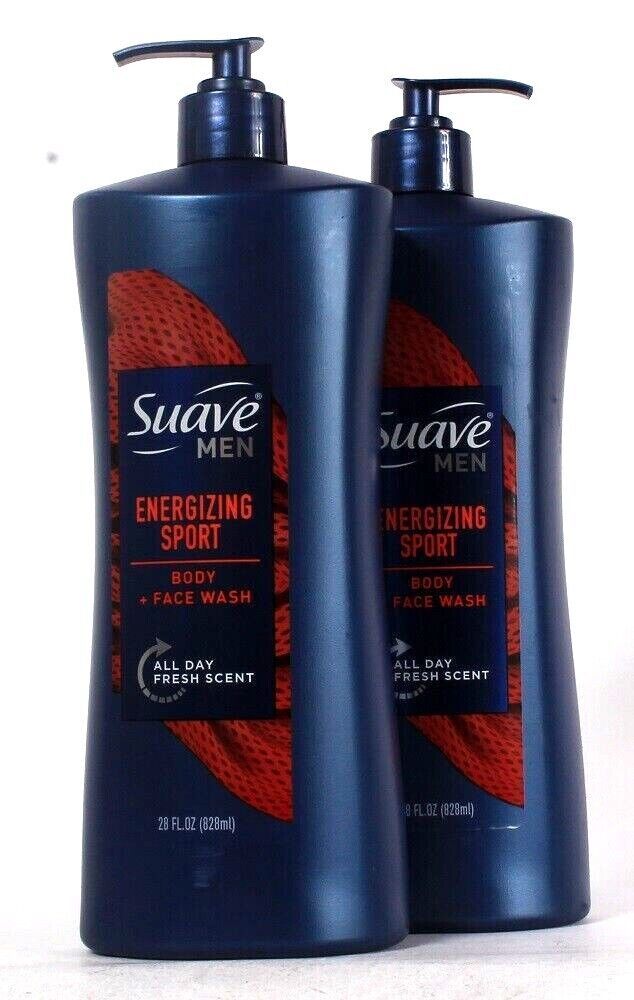 2 Ct Suave Men 28 Oz Energizing Sport All Day Fresh Scent Body & Face Wash - $28.99