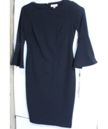 Calvin Klein NWT Black Dress with Button Detail Bell Sleeves Sz 6 - £58.52 GBP