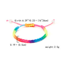 LGBT Rainbow Bracelets For Women Men Charm Handmade Adjustable Weaving Rope Brac - £10.79 GBP