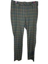 J. McLaughin Womens Yara Pants Hounds tooth Plaid Slim Straight Green Size 6 NWT - $59.39