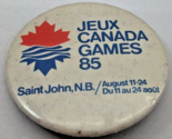 Jeux Canada Games 85 Pinback Saint John Bilingual 2.25&quot; Vintage Pin Button - $2.94