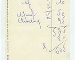 Restaurant Le Coq Hardy Hand written Check Jean Van Egroo Bougival France - £37.36 GBP