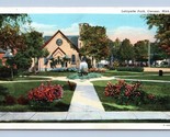 Lafayette Park Owasso Michigan MI  Linen Postcard E15 - £2.29 GBP