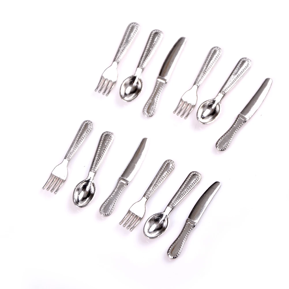 1set  Vintage Tableware Mini Cutlery Knife Fork Spoon Childrens Toy Doll House - £7.43 GBP+