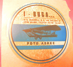 Vintage I-BUGA Sas Straw Bugamelli Sticker 31 Photos Milan AREAS- Show Origin... - £10.63 GBP