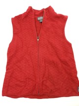 Woolrich Red Wool Women&#39;s Quilted Sleeveless Full Zip Vest Sz M - £16.75 GBP
