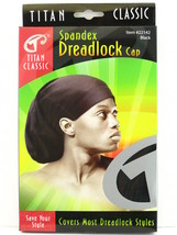 TITAN CLASSIC SPANDEX DREADLOCK CAP - BLACK  (22142) - £7.82 GBP