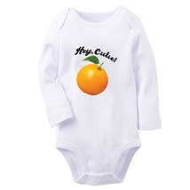 Hey Cutie Orange Funny Romper Newborn Baby Bodysuits Kids Long One-Piece Outfits - £8.86 GBP