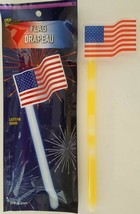 American Mini-USA Glow Flags 2.3”X3”x0.6” on 10” Wands 1/Pk - £2.34 GBP