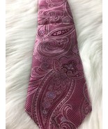SAKS FIFTH AVENUE Tie Men&#39;s 100% Silk Necktie Multicolor PAISLEY Purple/... - $18.65