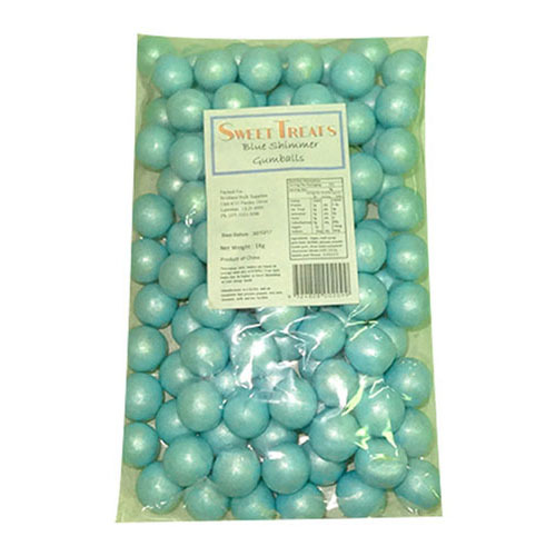 Sweet Treats Shimmer Gumballs Bulk 1kg - Blue - $40.18