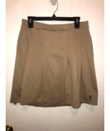 Lands End Women&#39;s SZ 12 Beige Ponte Pleat Skirt at the Knee - $18.86 CAD