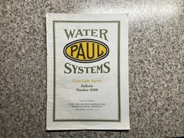 PAUL Fort Wayne Engineering &amp; Mfg. Co. ORIGINAL WATER SYSTEMS Bulletin FARM - $927.60 MXN