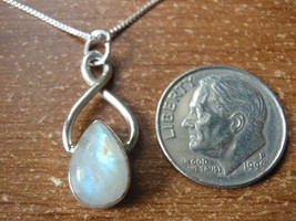 Moonstone Teardrop 925 Sterling Silver Pendant 686i - $11.69