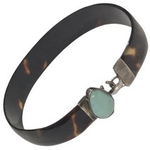 sterling silver eye &amp; hook tortoise turquoise cuff bracelet 7.5” - £58.66 GBP