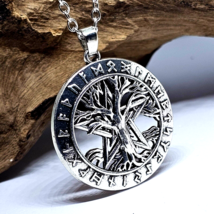 Pentacle Tree of Life Necklace Pendant Chain Necklace Rune Pagan Wicca Jewellery - £5.86 GBP