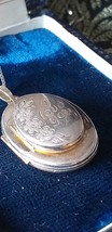 Vintage 1980-s 925 Silver &amp; 9 ct Gold I love You Locket Pendant &amp; 20 Inch Chain. - £73.80 GBP
