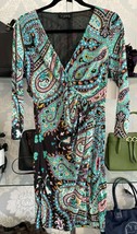 ETRO Black/Multi-Color Print Stretchy Long Sleeve Sheath Dress Sz 44 /US M $1300 - £278.60 GBP