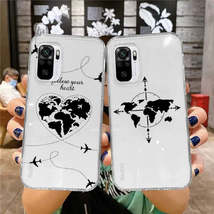 World Map Travel Transparent clear phone case for xiaomi redmi mi note 7 8 9 10  - $10.37+