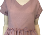 Shein Pink Short Sleeve Peplum Top Size L - $12.34