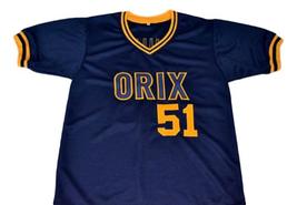 Ichiro Suzuki #51 Orix Blue Wave New Men Baseball Jersey Navy Blue Any Size image 4