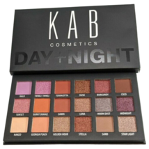 KAB Cosmetics DAY + NIGHT Eyeshadow Mirrored Palette 18 Shades Matte Shimmer NEW - £9.66 GBP